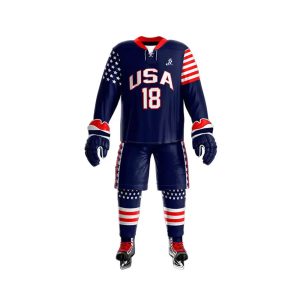 High Quality Custom Sublimation Full set Sport Ice Hockey Uniform for Team Quick Dry Ice Hockey jersey Wear